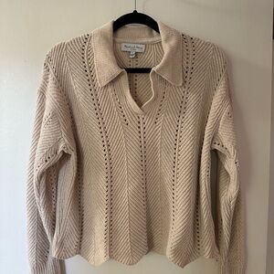 Michael Stars Beige V-Neck Sweater